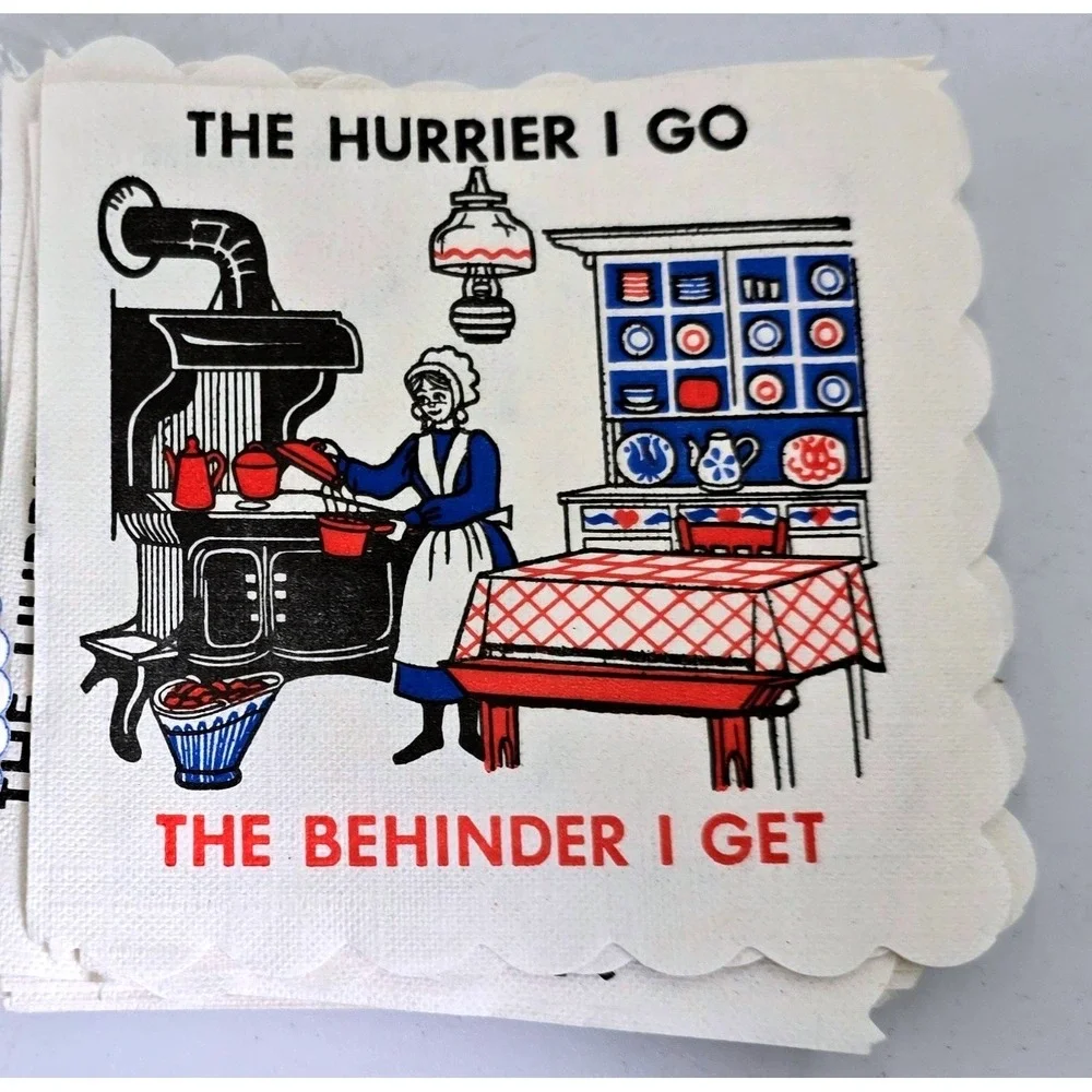 The Hurrier I Go, The Behinder I Get, Pennsylvania Dutch, Amish Vintage 18 ct.
